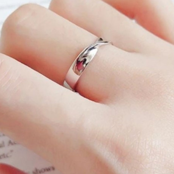 NEW Unisex 925 Sterling Silver Adjustable Wavy Band Ring - Picture 3 of 6